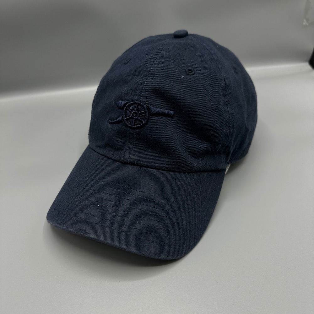 Arsenal FC 47 Brand Clean Up Hat Navy Blue Tonal Cannon Logo Adjustable Dad Cap